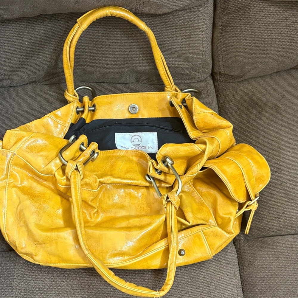 Big Buddha Mustard Yellow Shoulder Bag